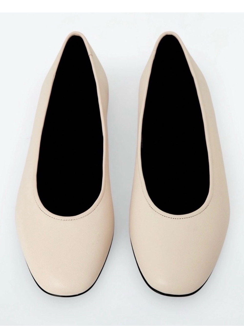 COS- WOMEN’S LEATHER BALLERINA FLATS- SIZE 9- ECRU COLOR